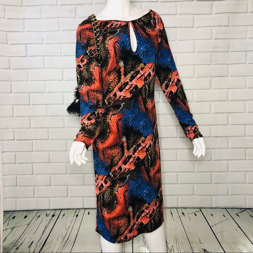 Muti colored Snake Print Bodycon Dress